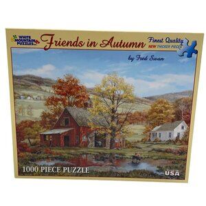 White Mountain Puzzles Friends In Autumn 1000 Pc Jigsaw Puzzle 24"x30" USA